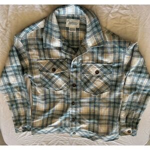 Boston Traders Women's Blue, Pink & Cream Plaid Trucker Button Jacket LS Size S